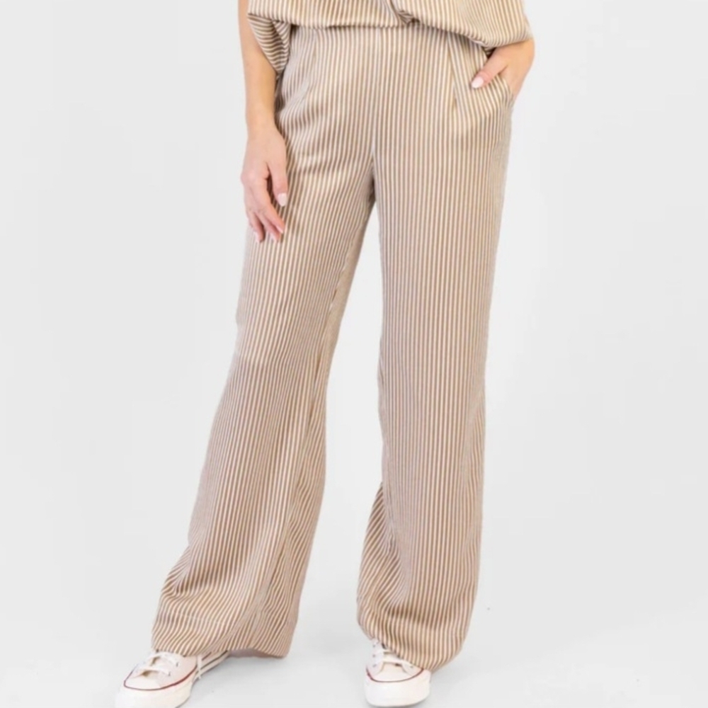 Koch Women's Striped Pants - Brown and White